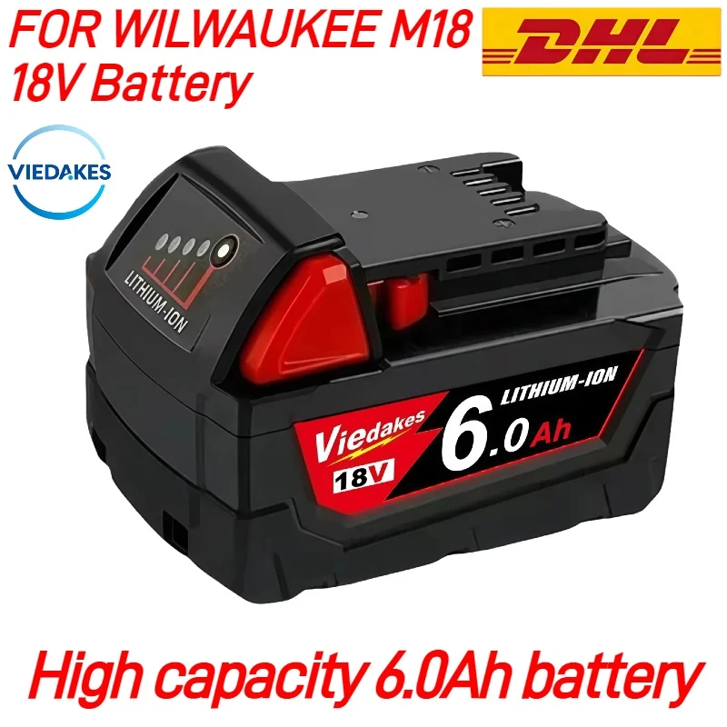

Premium Performance at Half Price. 6.0Ah High-Drain Battery Fully Compatible for Milwaukee 18v battery replacement