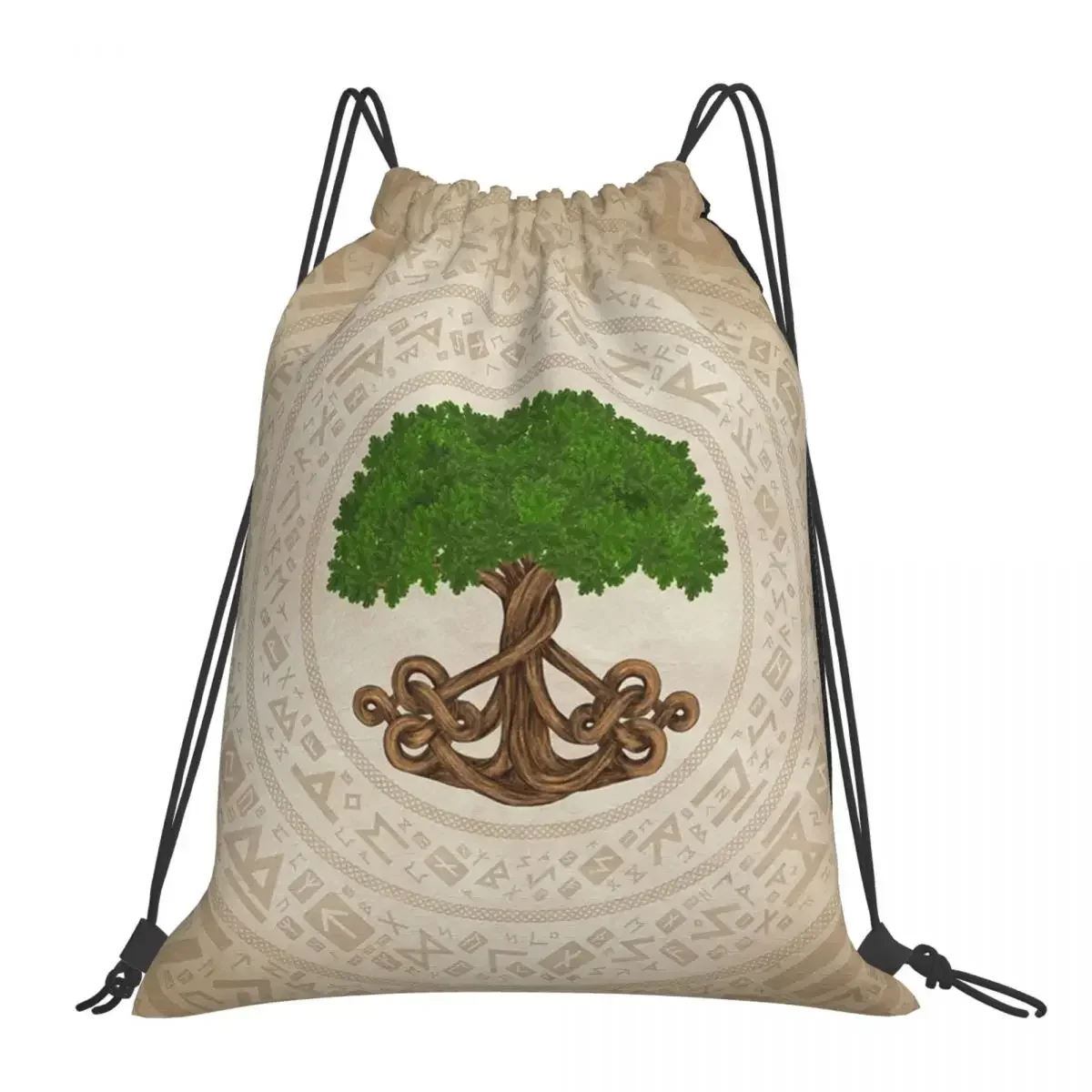 Celtic Oak Tree Of Life -Yggdrasil Backpacks Drawstring Bags Drawstring Bundle Pocket Sports Bag BookBag For Man Woman Students