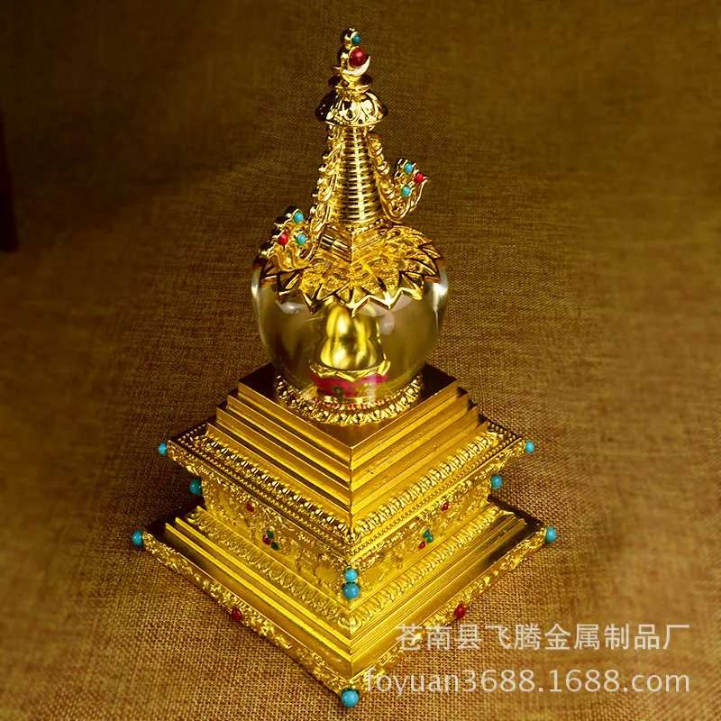 Pure copper gilt Bodhi Pagoda, Eight Pagodas of Tathagata, the Magnificent Hall