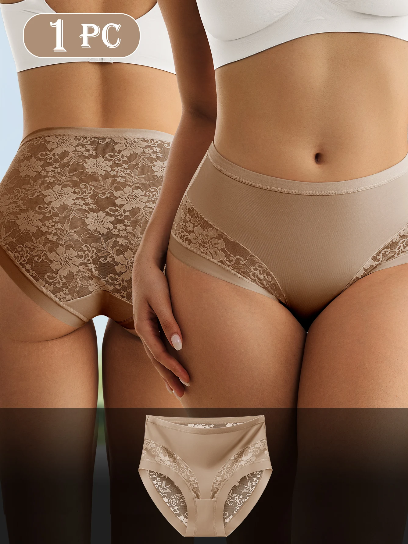 Women’s Lace Panties - Elegant Mesh Patchwork Design, Soft, Breathable, Comfortable for Date Nights & Everyday Wear - Image 5