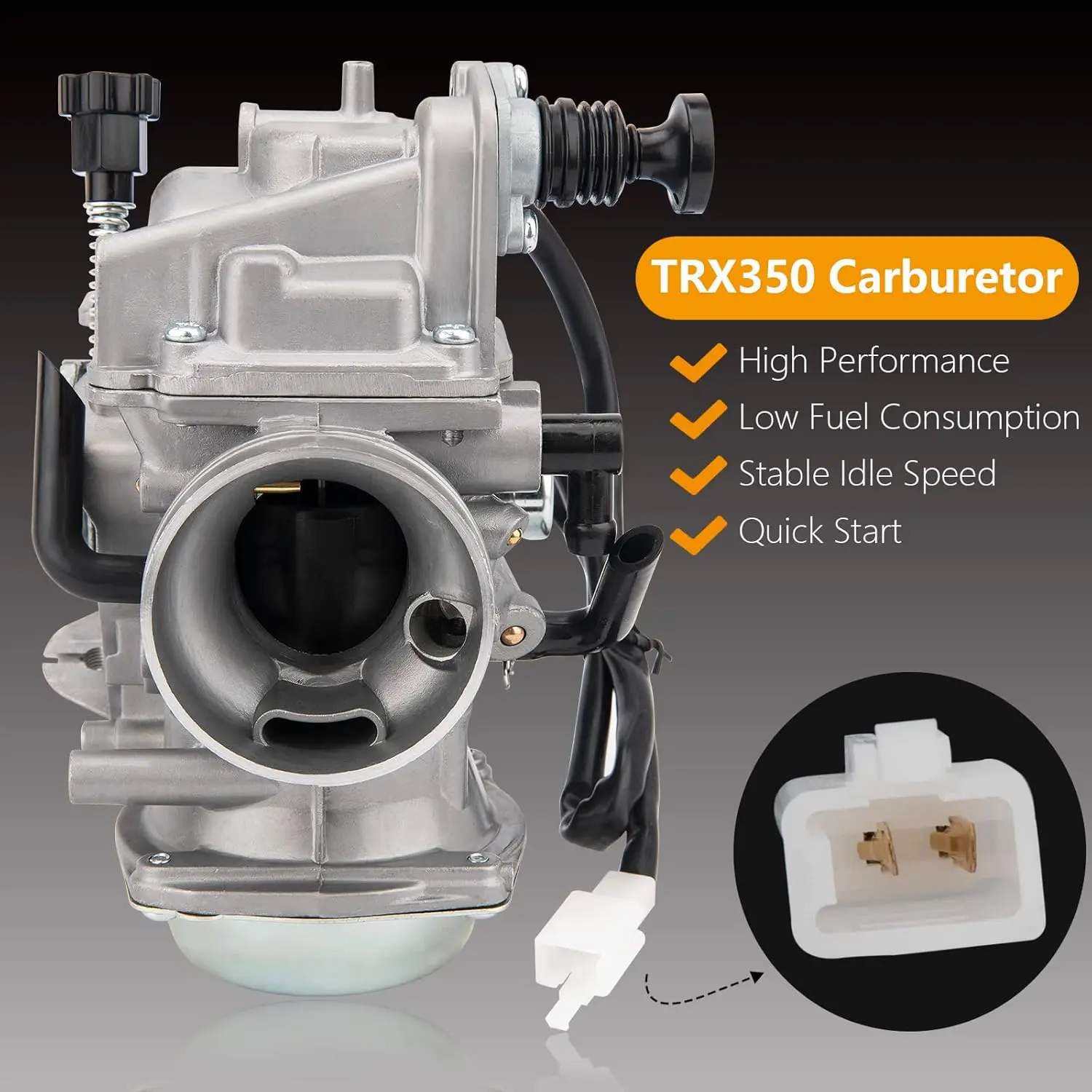 TRX350 Carburetor for Honda Rancher 350 TRX350TM TRX350TE350FE 350FMTE 2000-2006 4 Stroke ATV New Carb w/Air Filter Oil Filter
