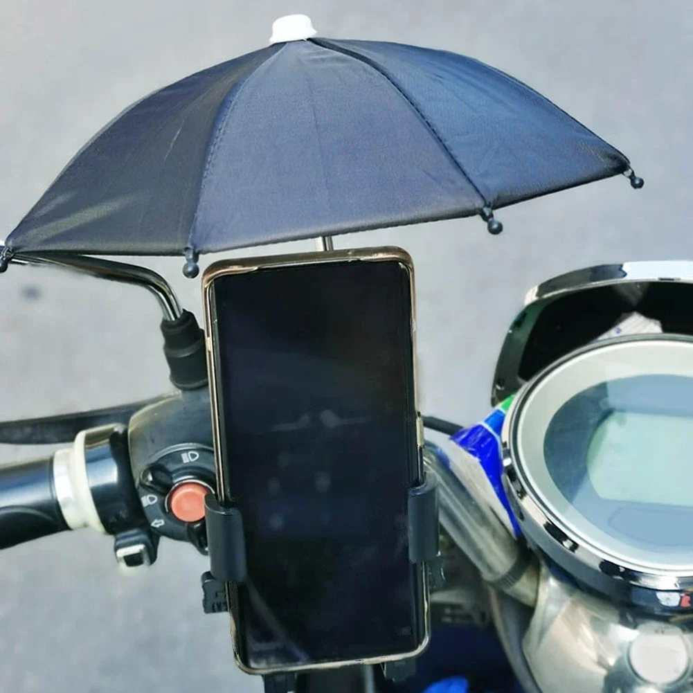 Electric Bike Mobile Phone Navigation Holder Mini Umbrella Waterproof Sunshade Phone Stand With Fixed Buckle Phone Rain Cover