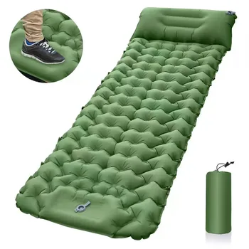 Outdoor Isomatte Camping Aufblasbare Matratze mit Kissen Reise Matte Klappbett Ultraleicht Luft Kissen Wandern Trekking