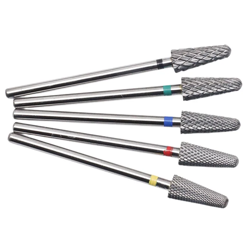 Cone Carbide Nail Drill Bit, Fresa para Manicure, Rotary Burr Nail Bits, Furadeira Elétrica Acessórios Ferramenta, 5mm, 3 ", 32"