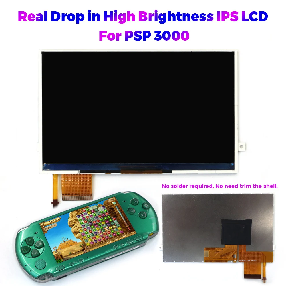 hispeedido-新型-ips-lcd-スクリーン-psp3000-ゲーム機用-psp-3000-バックライトスクリーン-lcd-ディスプレイ-高輝度-はんだ不要