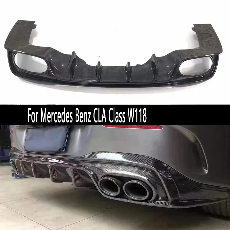

For Mercedes Benz CLA Class W118 CLA45 CLA35 CLA260 2019 Carbon Fiber Car Rear Bumper Diffuser Rear Splitters Spoiler Back lip