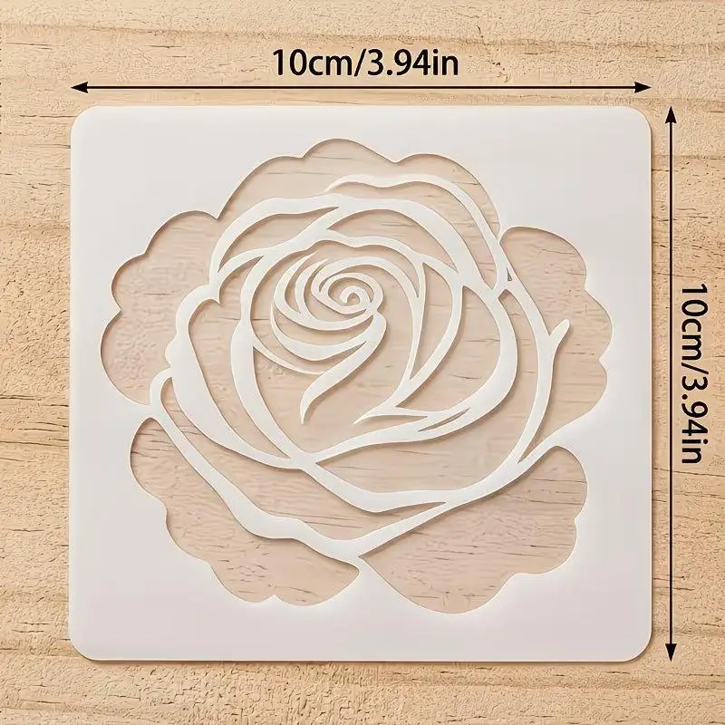 9pcs DIY Floral Painting Stencils Reusable Plastic Templates For Wood Spray Painting Doodling Paper Craft Supplies