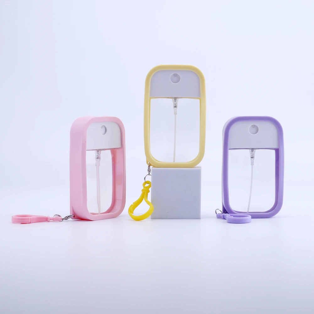 Botella pulverizadora de tarjeta de 50ML, 25 uds., desinfectante de Alcohol portátil, botella vacía de agua de lavado, subbotella de viaje, atomizador de agua aromática