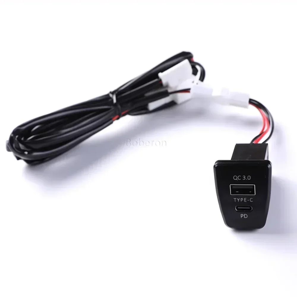 Dual Car Charger Central Control Position PD Type-c Fast Charging QC3.0 Interface Socket for Toyota RAV4 Wildlander 2020-2023