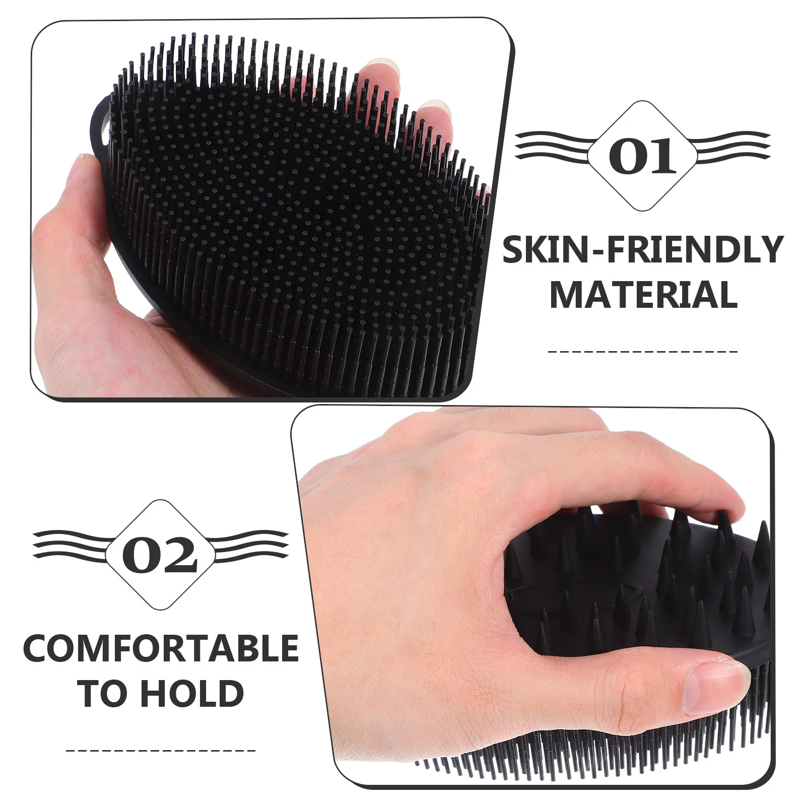 3Pcs Silicone Body Scrubber Soft Dual-Sided Bath Brush Exfoliating Shower Scrubber Sensitive Skin Facial Massage Brush