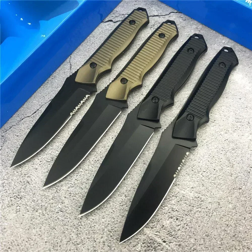 BM 140BK Tanto / Drop Point Blade Aluminum Alloy Handles Fixed Blade Knife Self Defense Hunting Knife Military Survival Gear