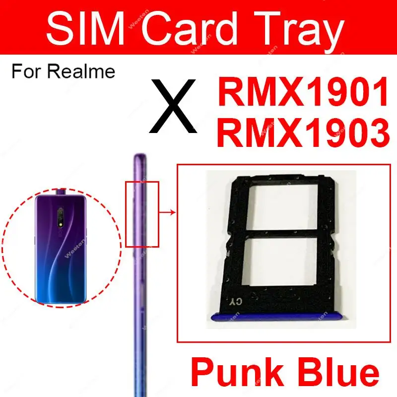 For Realme X XT X Lite Dual Sim Card Tray SD Card Reader Holder Slot Replacement Parts