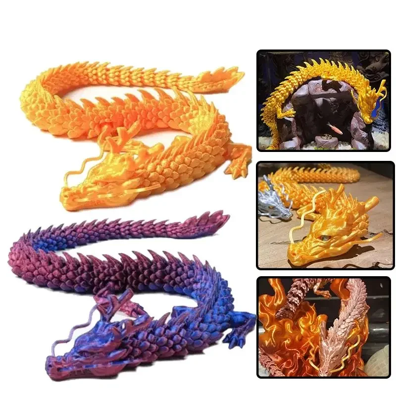 

3d Printed Dragon 3d Printed Articulated Chinese Dragon Chinese Dragon Ornaments Fish Tank Landscaping Decoration