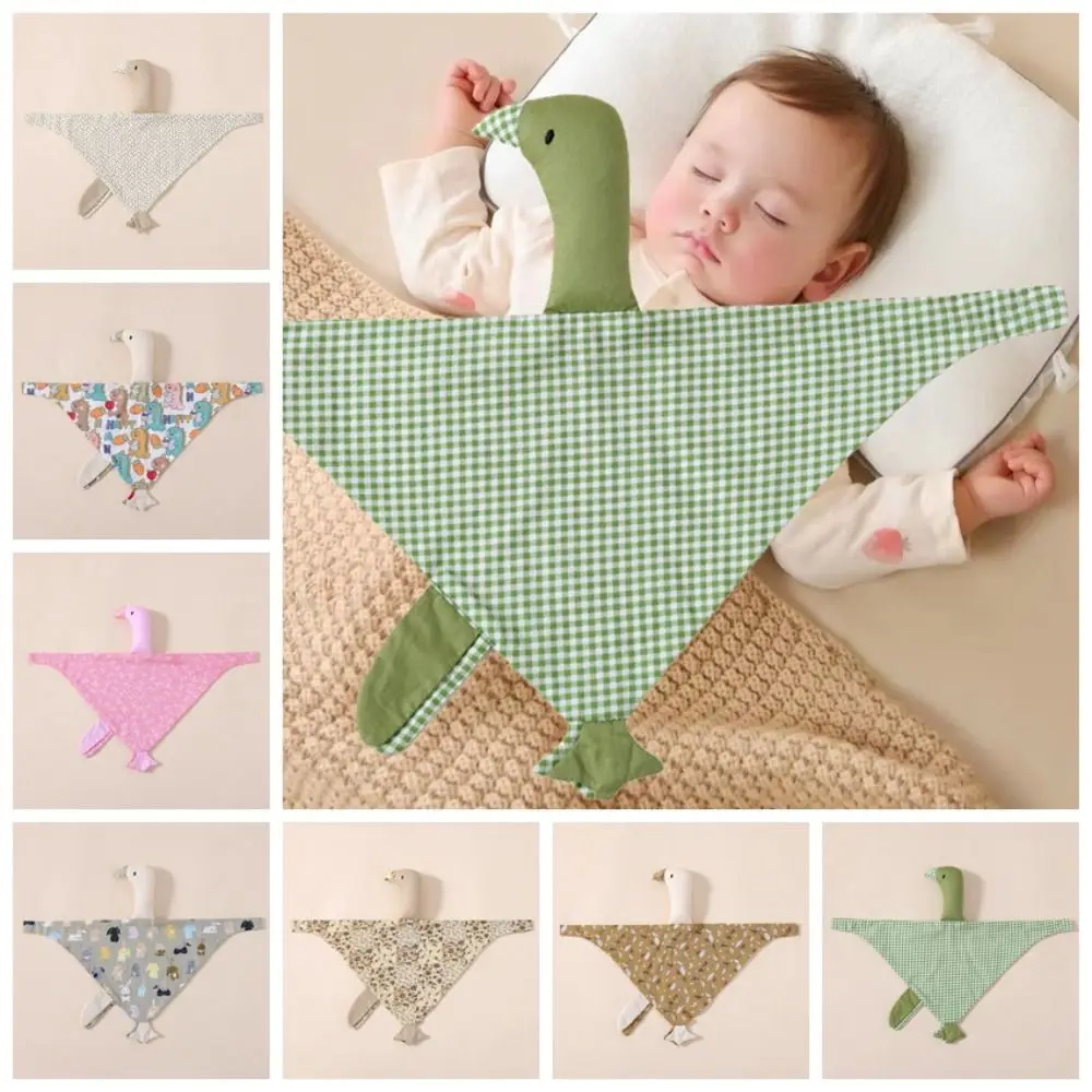 Pure Cotton Goose Baby Sleeping Dolls Swan Soothing Pillow Newborn Saliva Towel Cute Animal Comfortable Kid Gooses Snuggle Toy