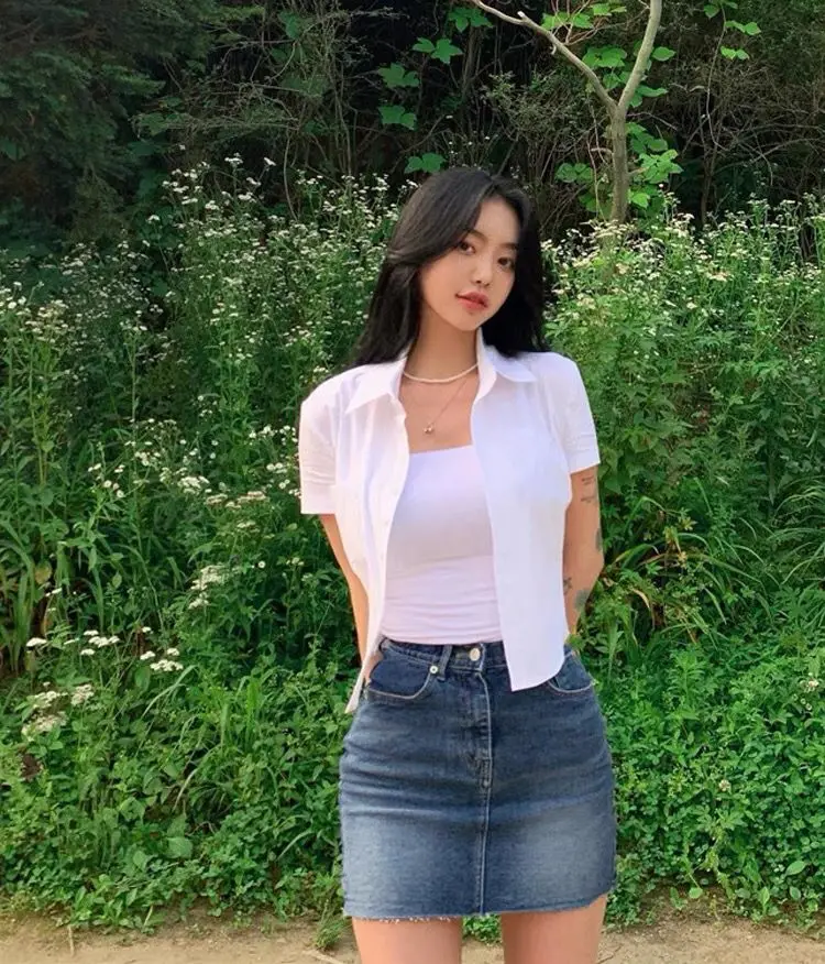 قمصان النساء خلات التباين غرزة Batwing كم فضفاضة تناسب الفن استوديو إيندي شيك بلوزة العصرية الطلاب كل يوم يبدو Ins #5