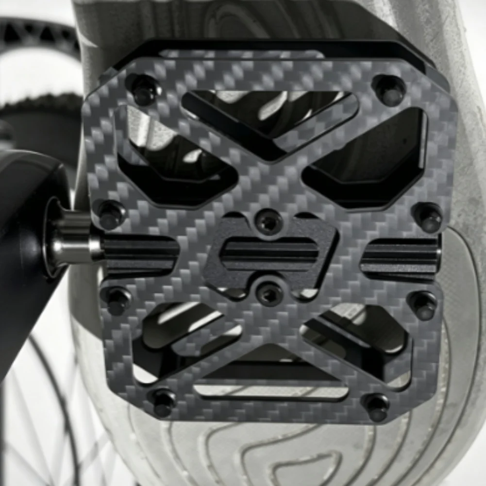 For Competitive Cycling Black Carbon Fiber Bike Pedals Bicycle Foot Pegs Smooth Power Transfer Reduced Riding Fatigue