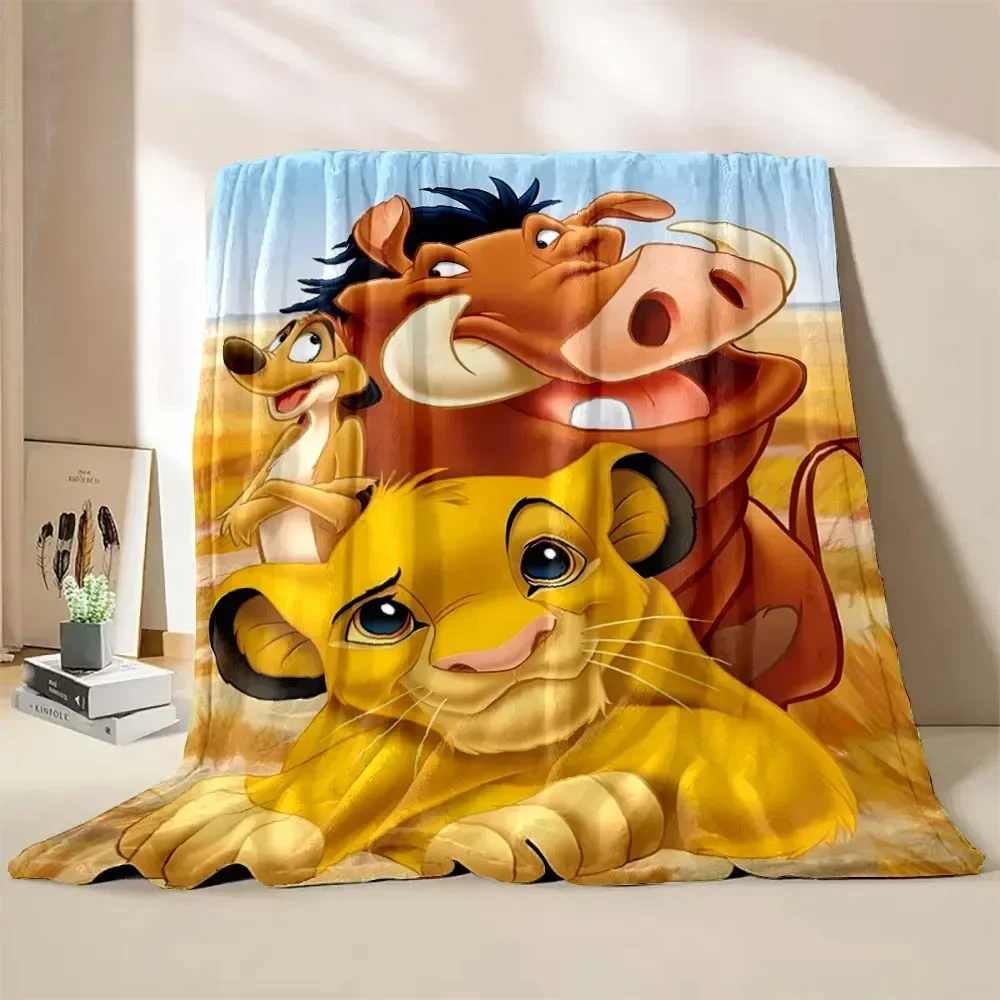 Disney Simba Re Leone Coperta per pisolino Quattro sesoni Morbida flanella Coperta di peluche Soffice bambino Bambini Cartone animato Divano da tiro