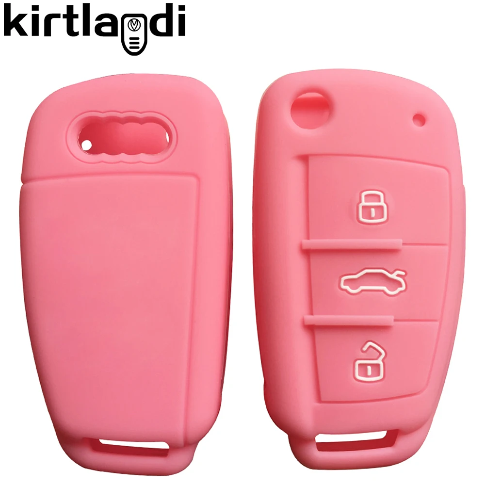 3 Button Silicone Car Remote Key Fob Shell Cover Case for Audi A1 A3 A4 A6 RS6 TT Q3 Q7 2002-2017 for Chery Tiggo 2 3x 4 5x 2020