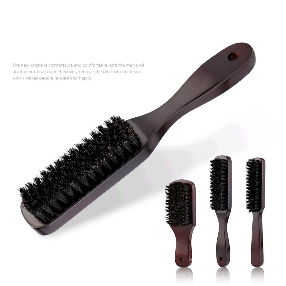 

Wood Handle Boar Bristle Cleaning Brush Hairdressing Men Beard Brush Anti Static Barber Hair Styling Comb Shaving Tools