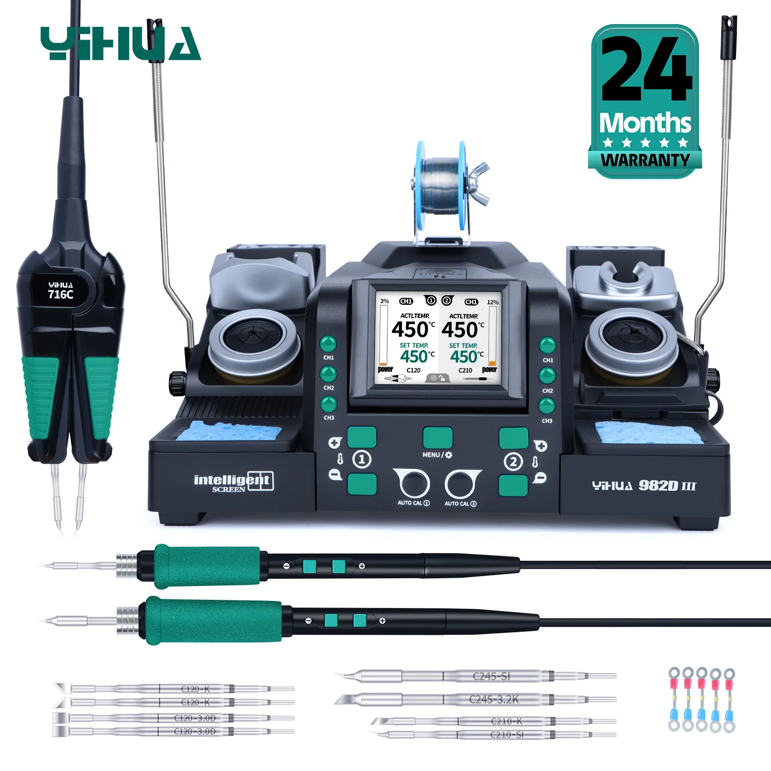 YIHUA 982D-III Precision Tweezers Soldering Iron C210 Station for