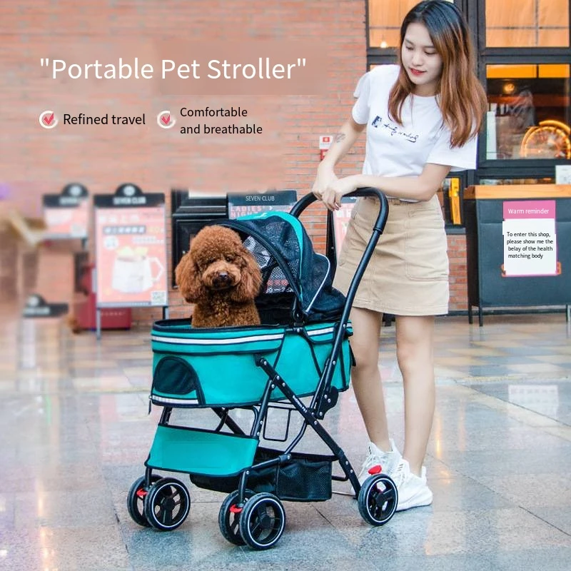 

Puppy Stroller Cat Dog Outgoing Cart Light and Foldable Pet Cart Breathable High Appearance Small Dog Color Options Dog Cart New