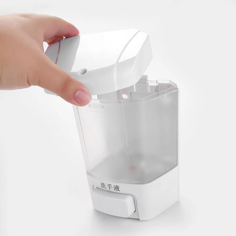 1PC 800ml ABS Soap Dispenser Manual Press Soap Dispenser Bathroom Household Shampoo Body Soap Hand Sanitizer Bottle Wall Mount