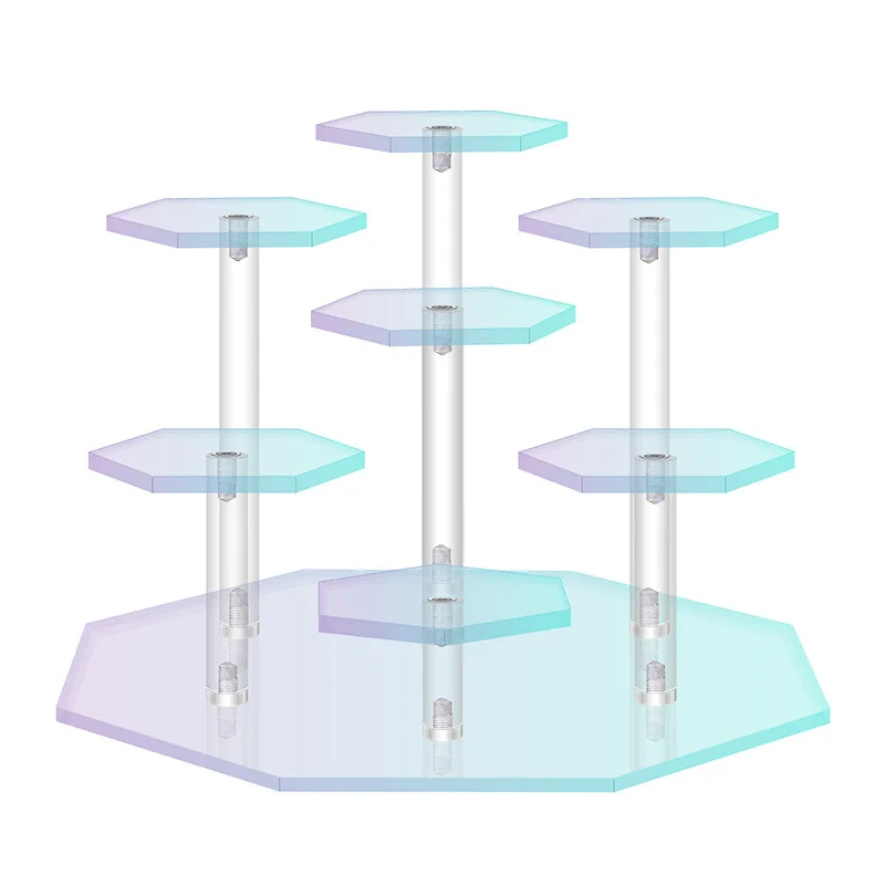 Clear, Black and Dazzling Colorful Acrylic Display Stand for Action Figures, Blind Box, Toys, Cupcakes, Cosmetics and Jewellery