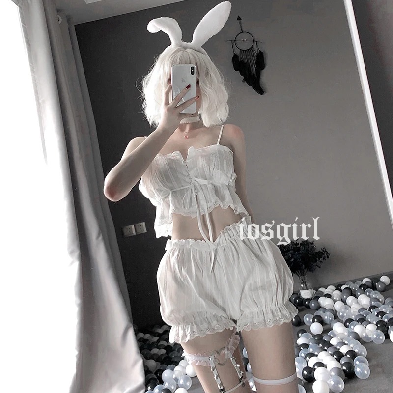 

Горячие продажи сексуального белого нижнего белья, пижамы с запахом на груди, одежда для сна, придворный стиль