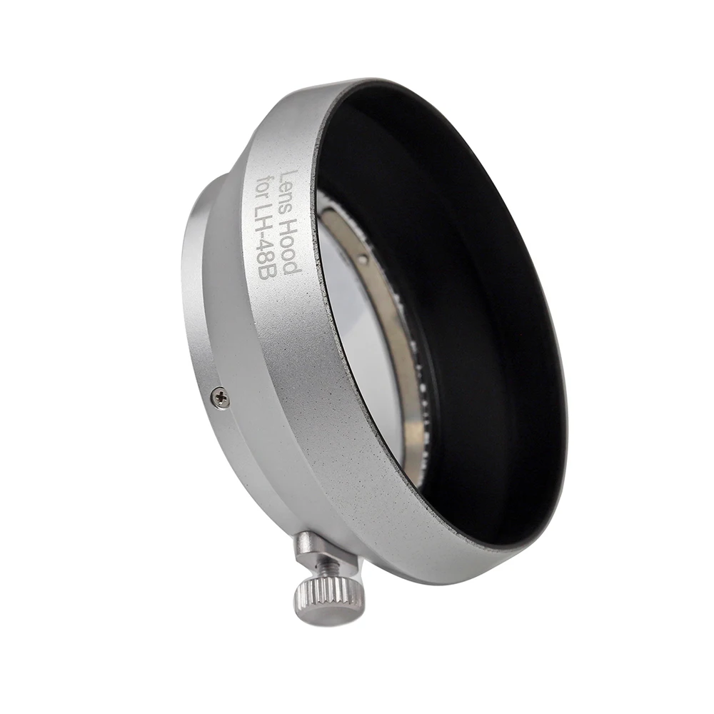 LingoFoto Metal Lens Hood Replaces LH-48B for M.ZUIKO Digital 17mm f/1.8 Camera Black Silver Replacement Lenses Accessories