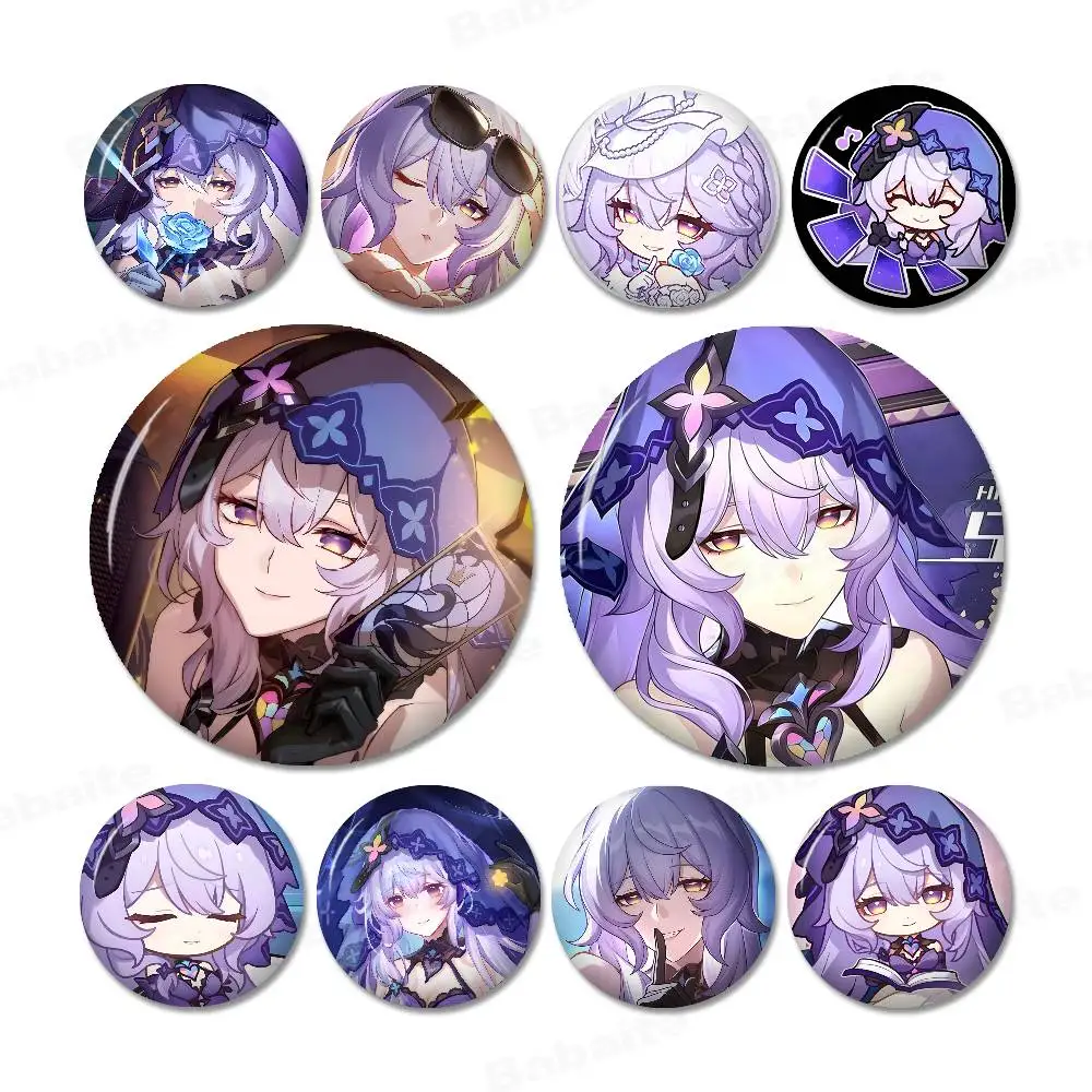 Honkai Star Rail Black Swan 58mm Handmade Brooch Cartoon Cosplay Badge on Backpack Jewelry Accessories Gifts