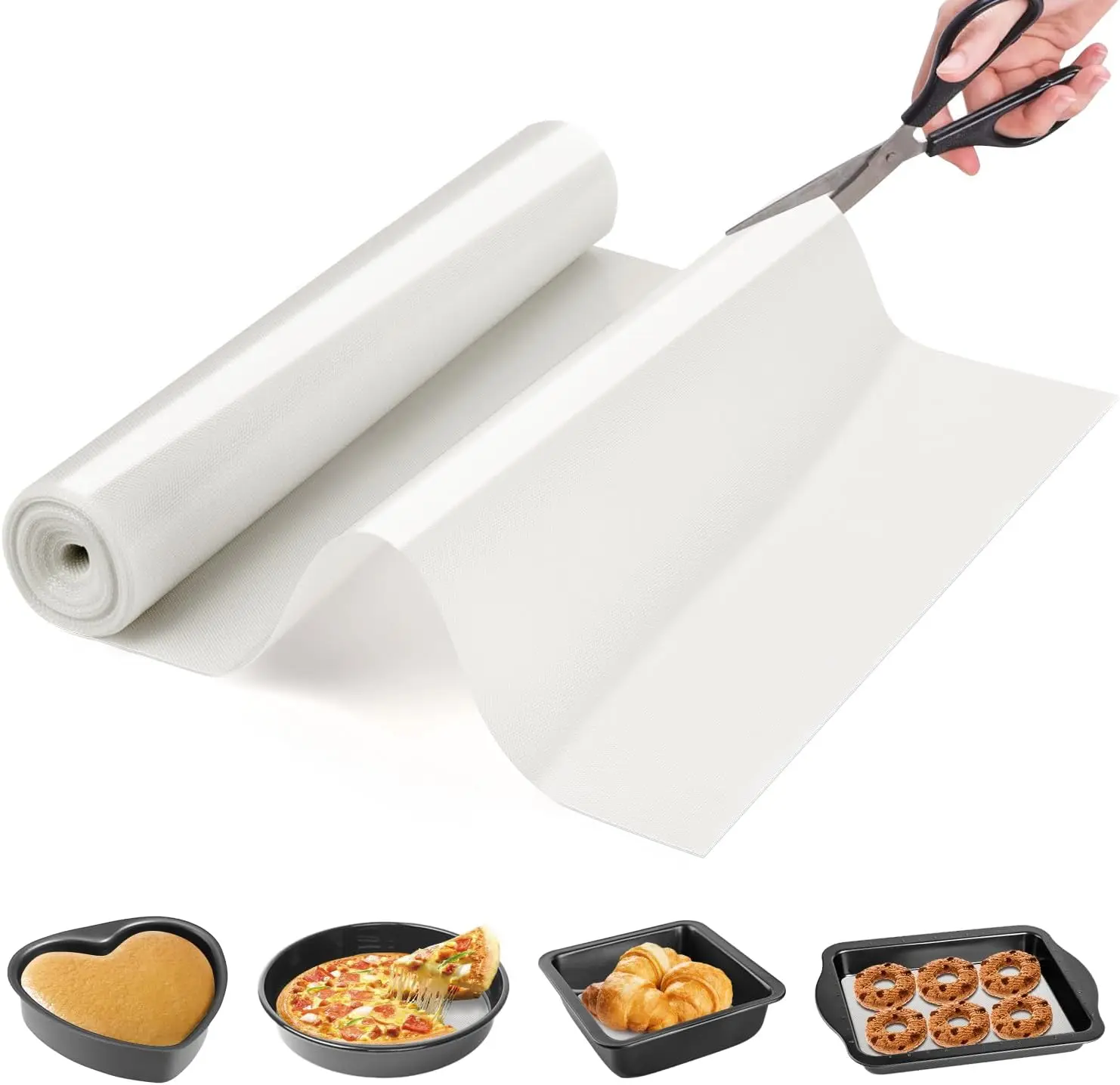 

Cut to Size Silicone Baking Mat Roll - Best German Silicone - Non Stick Pastry Dough Rolling Mat, Heat Ressiatnt Air Fryer Freez