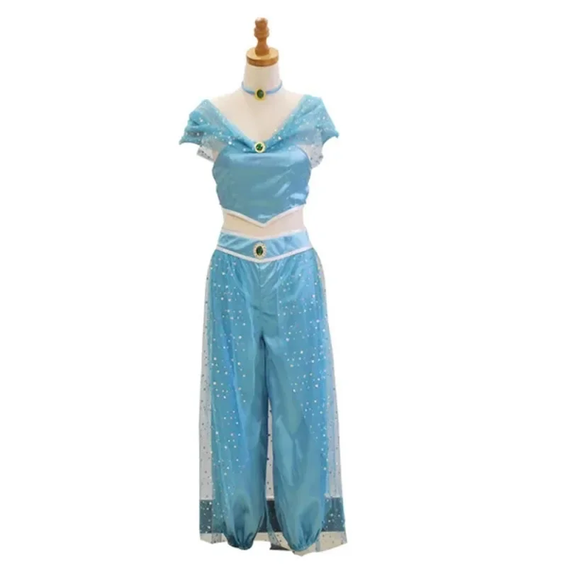 Adult Kid Girl Aladdin's Lamp Jasmine Cute Costume Dresses Princess Costumes for the Halloween Party Belly Dance Anime Girl 18