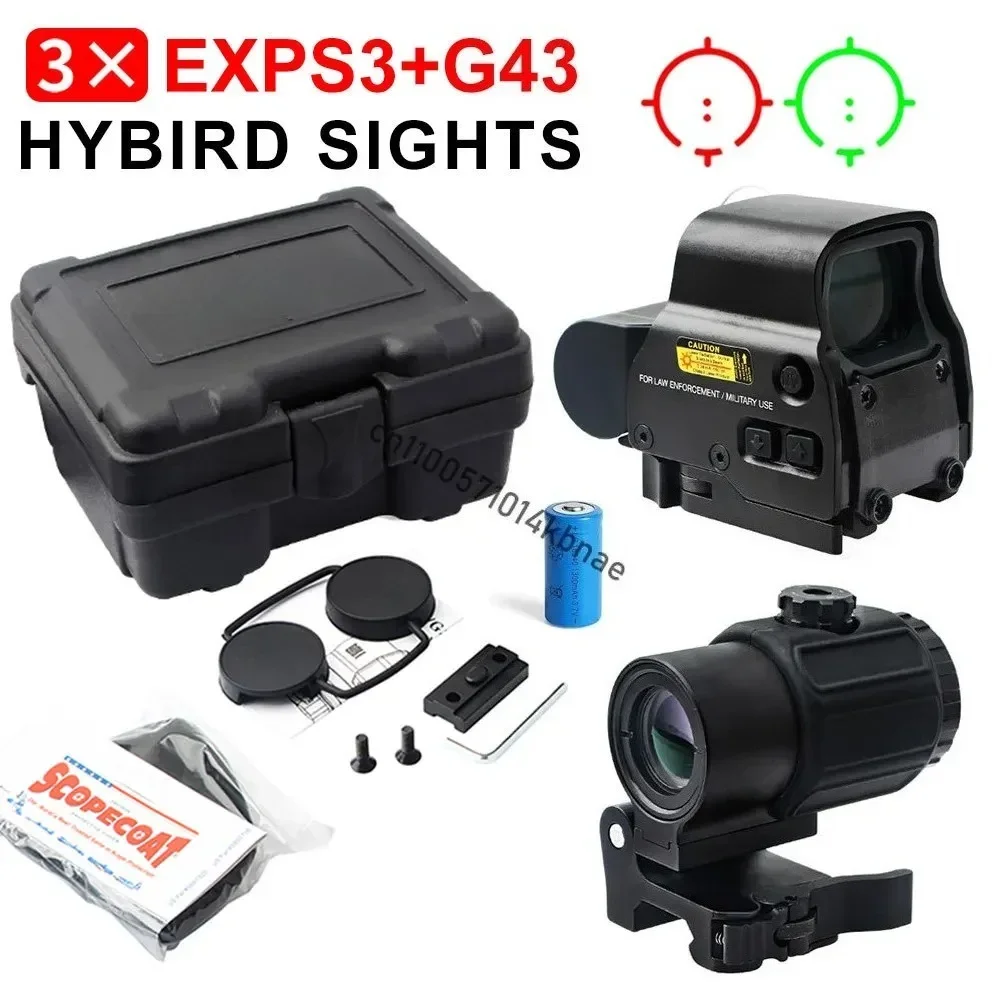HWS EXPS3 Holografische Red Dot Sight 558 + G43/G33/G45 3X/5X STS Vergrootglas Hybrid Sight Combo richtkijker voor 20mm Rail