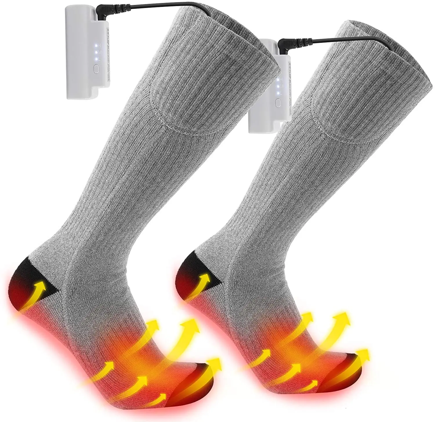 2021 winter Rechargeable Battery 3 Heating Settings Thermal Sock Winter Skiing Warm Cotton Heated Socks