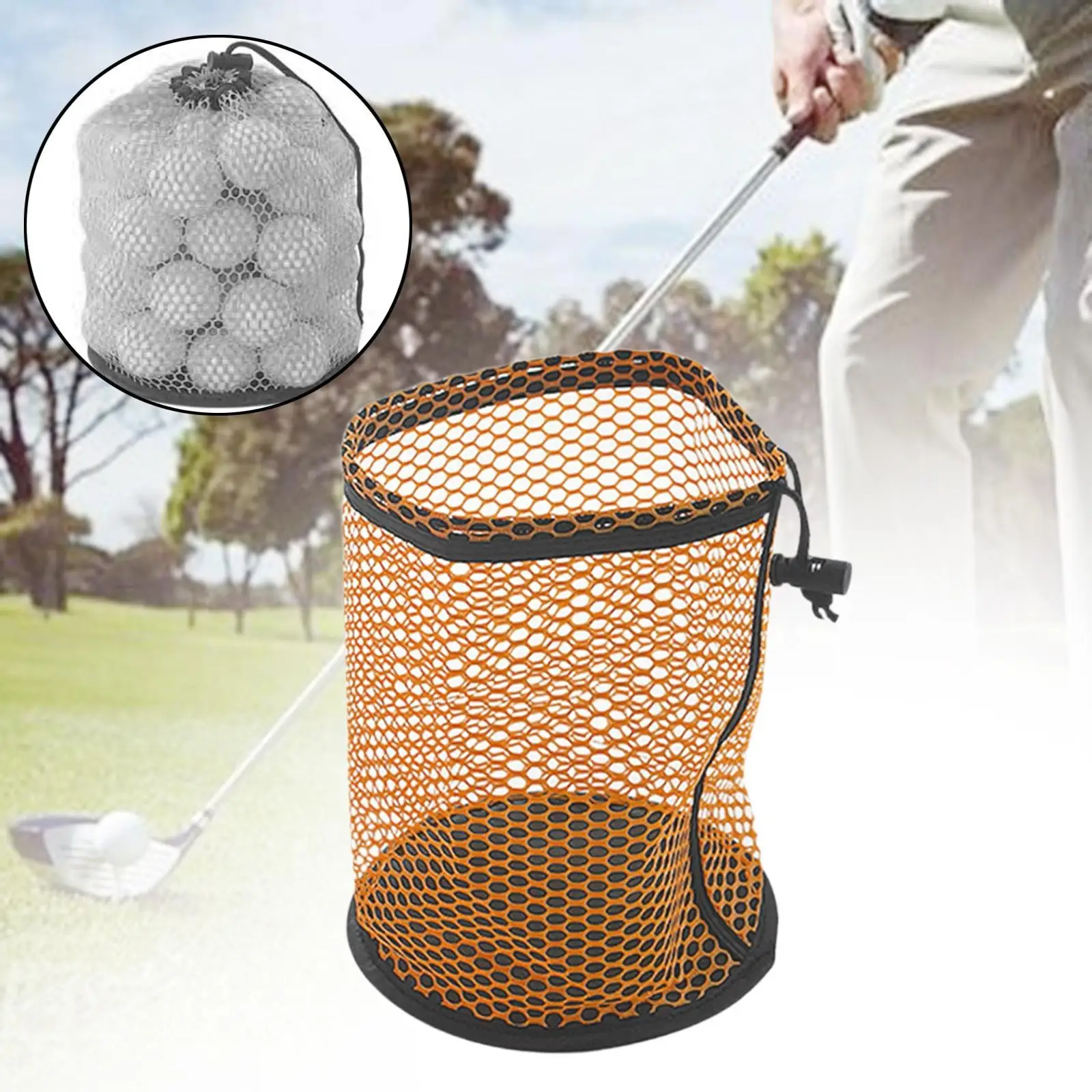 Mesh Golf Ball Holder Bag Drawstring Closure Golf Equipment Golf Accessories for Gym and Outdoor