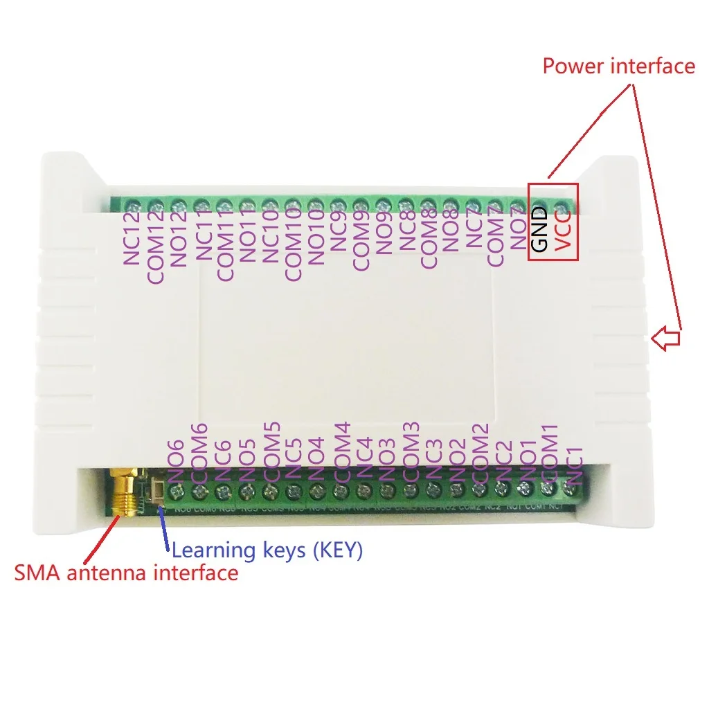 Imagem -03 - Kit de Relé Controlador sem Fio Grau Industrial Código de Rolamento Porta da Garagem Casa Inteligente Led 12v 24v 433m dc 12v 24v