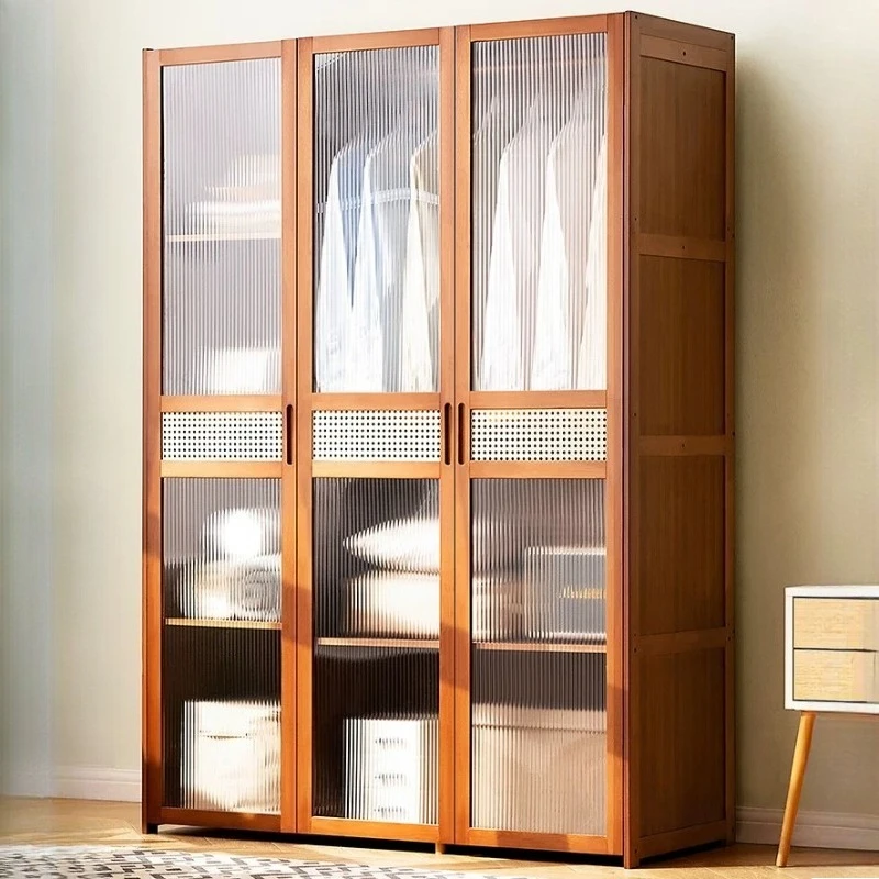 Glass Wooden Wardrobe Bedroom System Organizer Corner Hotel Wardrobe Modern Tall Clothes Guarda Roupa Solteiro Hotel Furniture