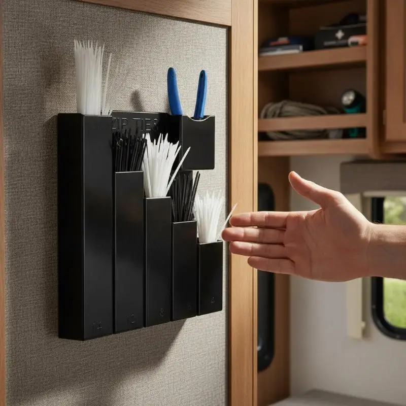 1Pcs Multifunctional And Multi Slot Wall Mount Zip Ties & Tool Organizer Holds Multi-Size Zip Ties For Garage Workshop Accessory