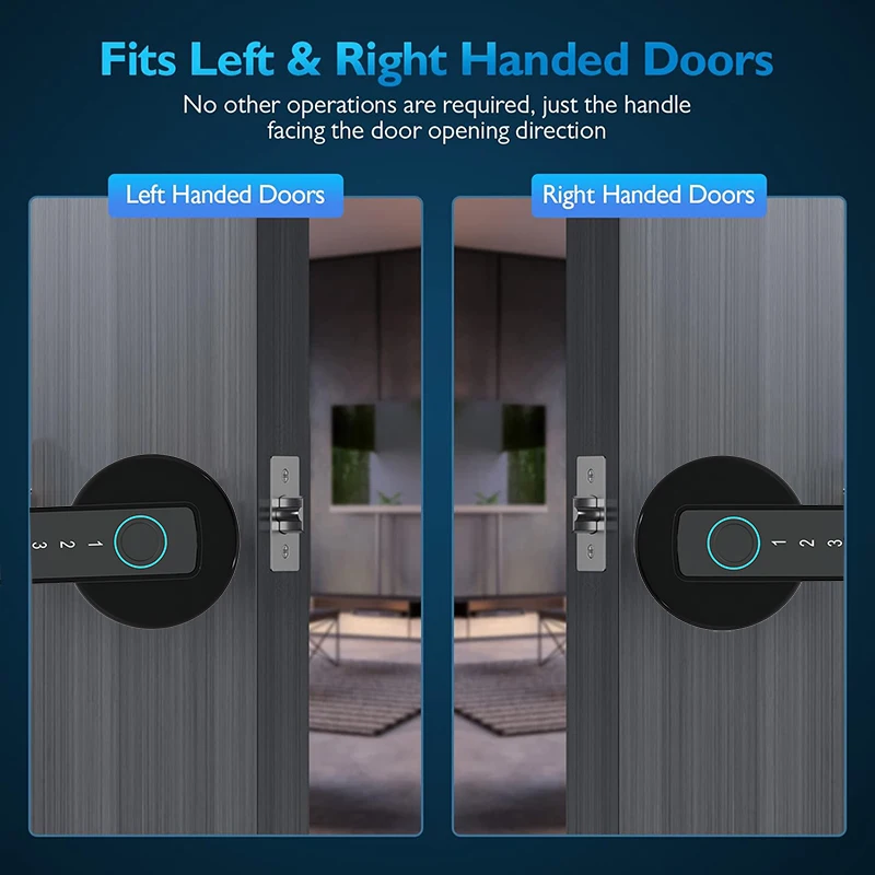 Finger abdruck Türschloss Touchscreen Tastatur Riegels chloss mit reversiblem Griff Tuya App Fernbedienung biometrische Smart Lock