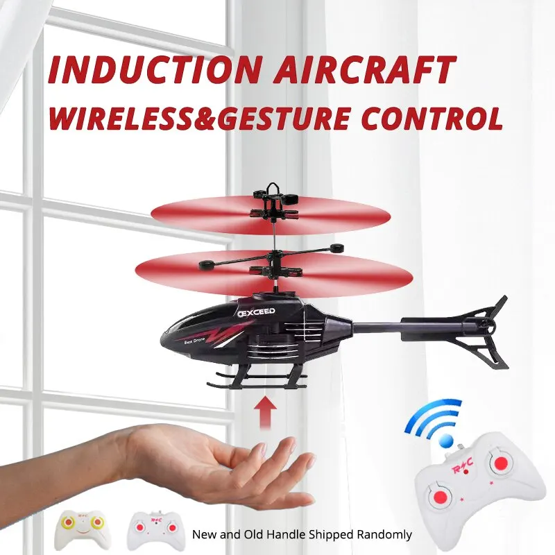 2 Canais Gesture Control Suspensão Helicóptero RC Remote Induction Aircraft Com Carregamento LED Light Kids Toy para Meninos