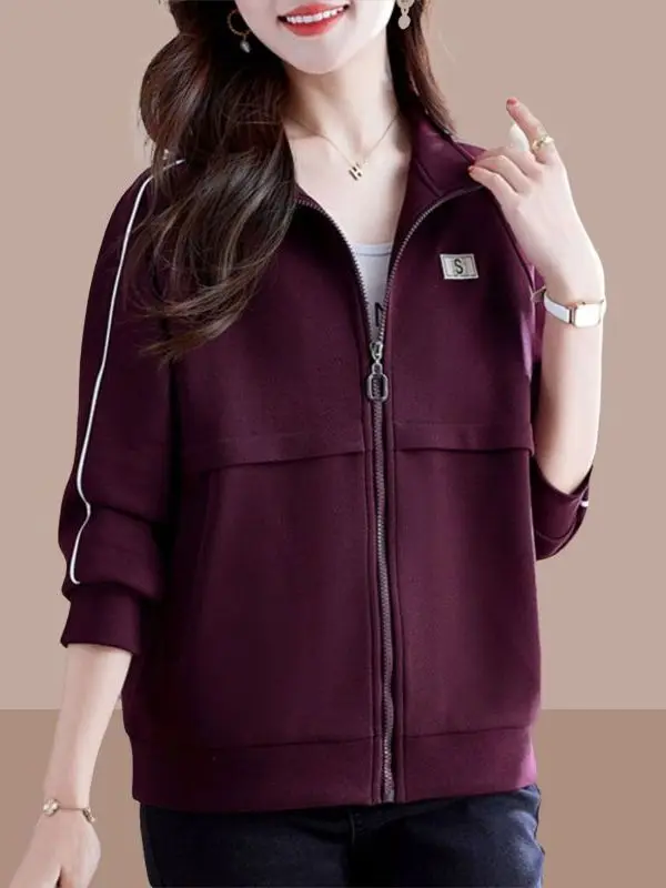 2026 Spring New Style Women's Short Thin Hoodie Jacket Loose Fit Breathable Commute Style Casual Outerwear Coat for Mom