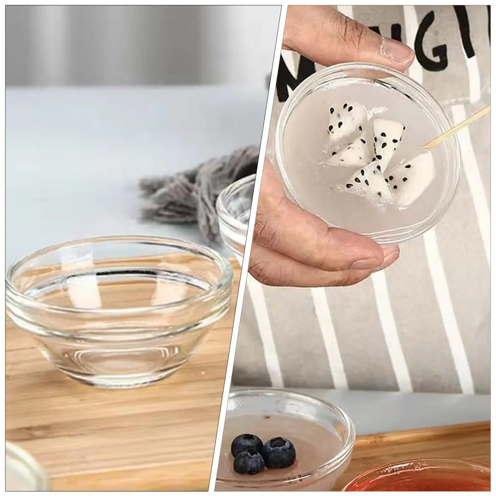 

4Pcs Pudding Mold Bowls Glass Material Safe Healthy Easy Clean Unique Design Home Use Glass Jelly Bowl