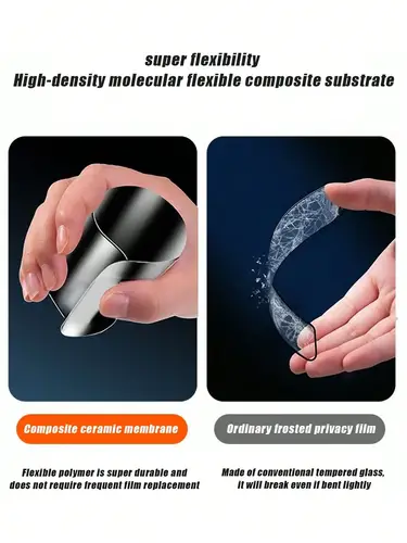 3Pcs Full Coverage Matte Ceramic Privacy Screen Protector Compatible With IPhone 17/17 Air/17 Pro/17 Pro Max, Non-Glass - Image 4