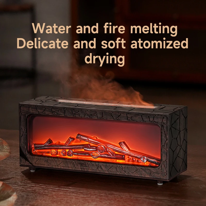 Retro fireplace aromatherapy machine, silent ultrasonic intelligent remote control, simulated flame aromatherapy machine