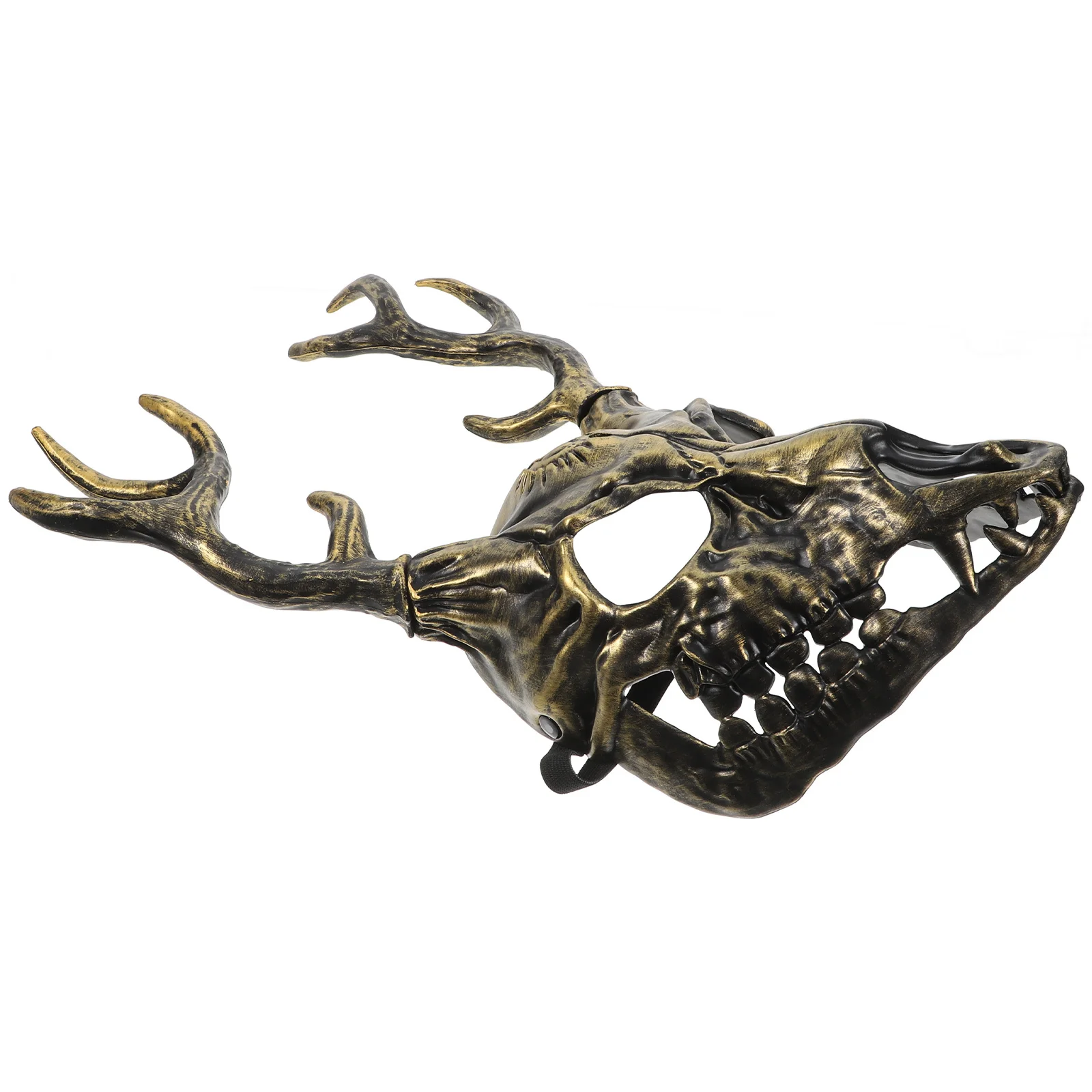 Masque en bois de cerf, demi-visage, cornes d'halloween, Costume d'animal, accessoire de Cosplay détachable pour adultes et hommes, 1 pièce