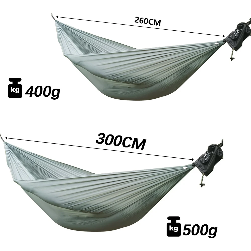 300x140cm Camping Parachute Hammock Single Portable Outdoor Indoor Nylon Hammock Adult Child Swing for Adventure Garden Backyard