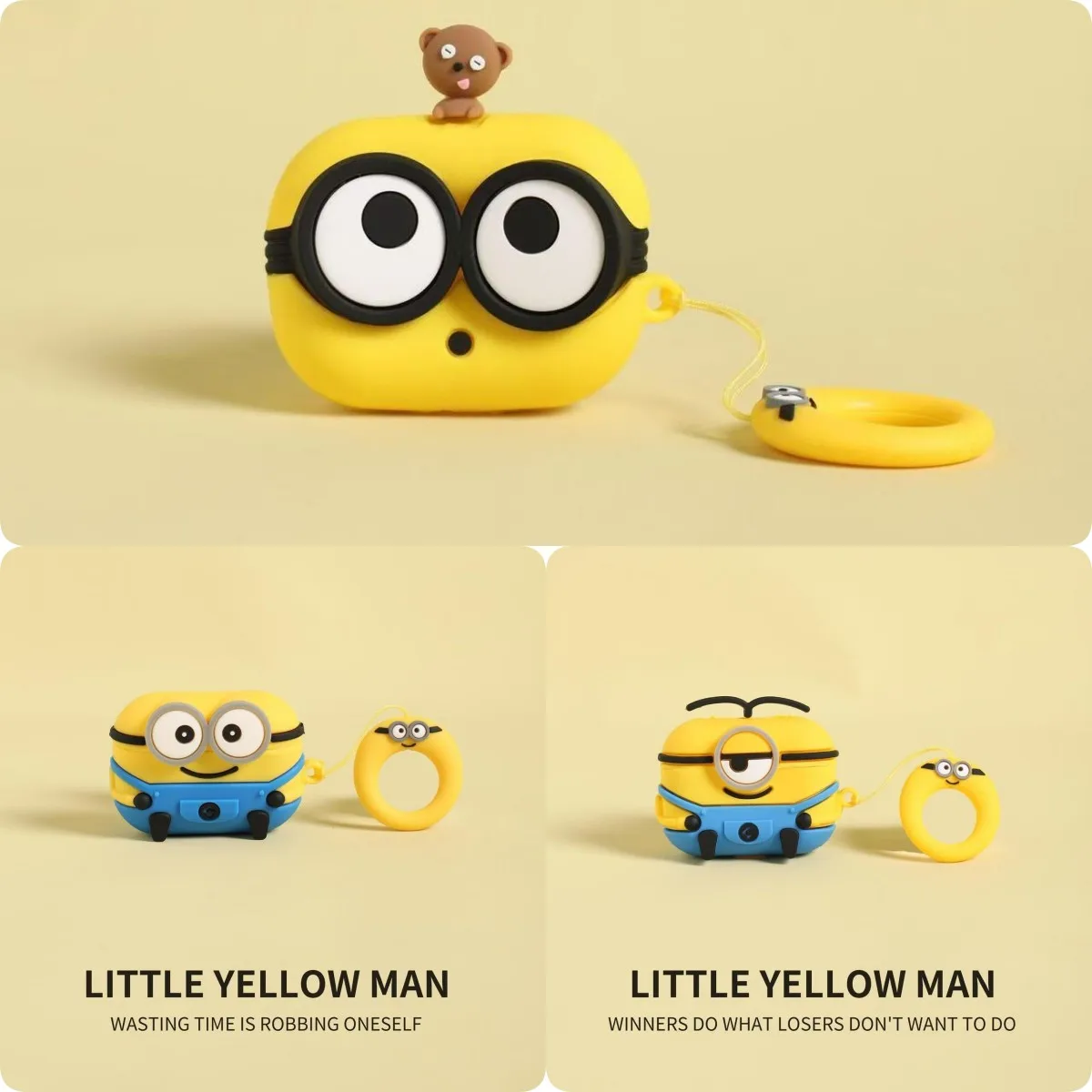For Airpods Pro 2 Case,Cute 3D Cartoon Big Eyes Toy Silicone Shockproof Earphone Cover For Airpods 4 Case Cover Fund Kids Boys
