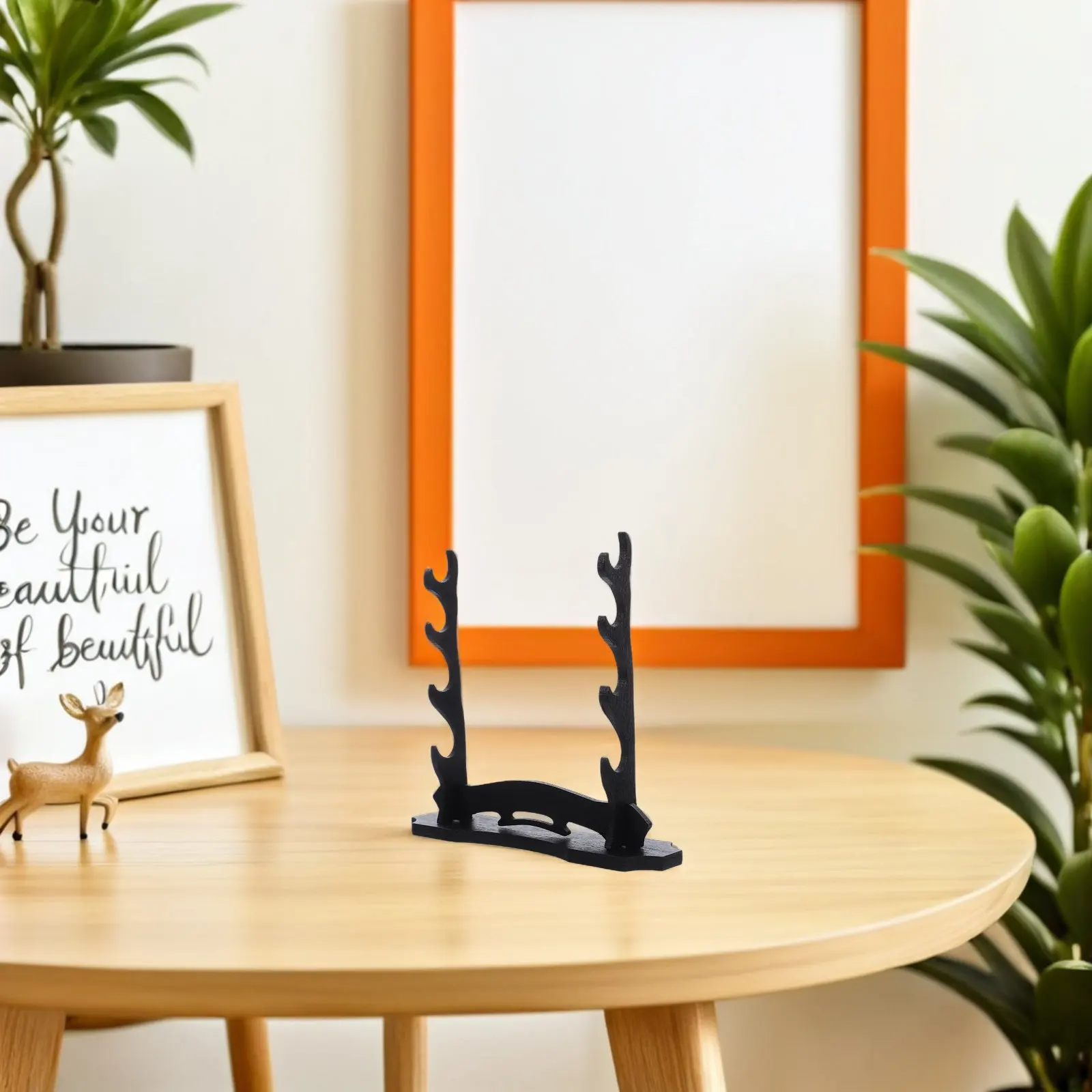 4Pcs Light Display Stand Wooden Vertical Holder Rack Adjustable for Mini Swords Collection Shelf Home