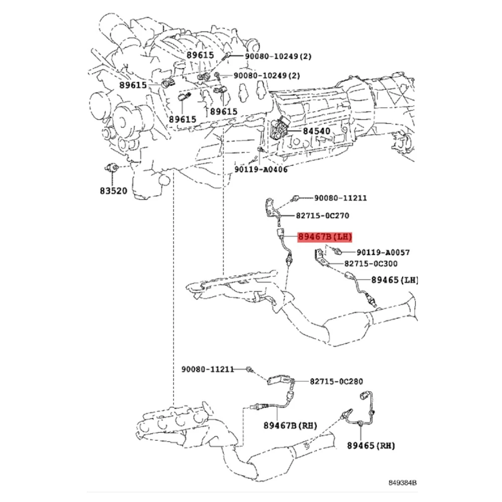 Sensore di ossigeno O2 a monte duraturo 234-9145 89467-0C070 per Toyota Sequoia Tacoma 2014-2019 89467-0C060