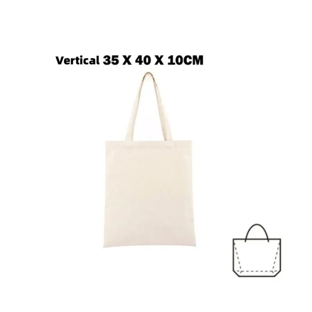 Reusable Foldable Shoulder Handbag Eco-friendly Women Ladies Large Cotton Fabric Canvas Tote Bag for Market Shopping Bags Blank